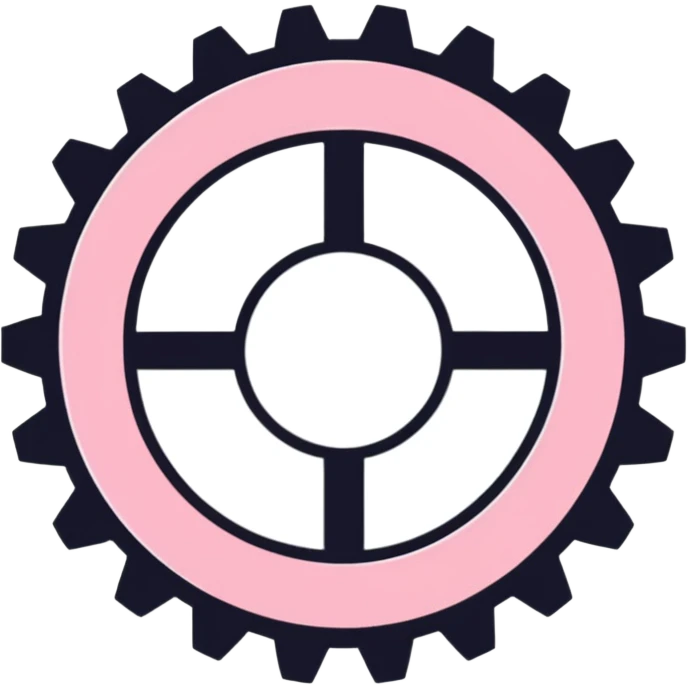 Pink setting gear emoji