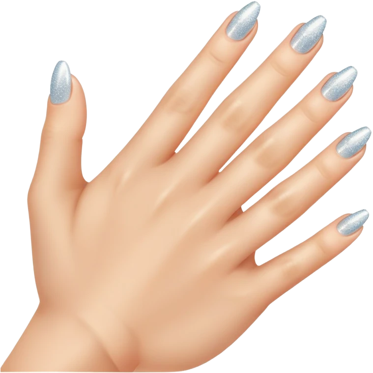 hand with neatly trimmed nails, sparkling clean, friendly and simple emoji