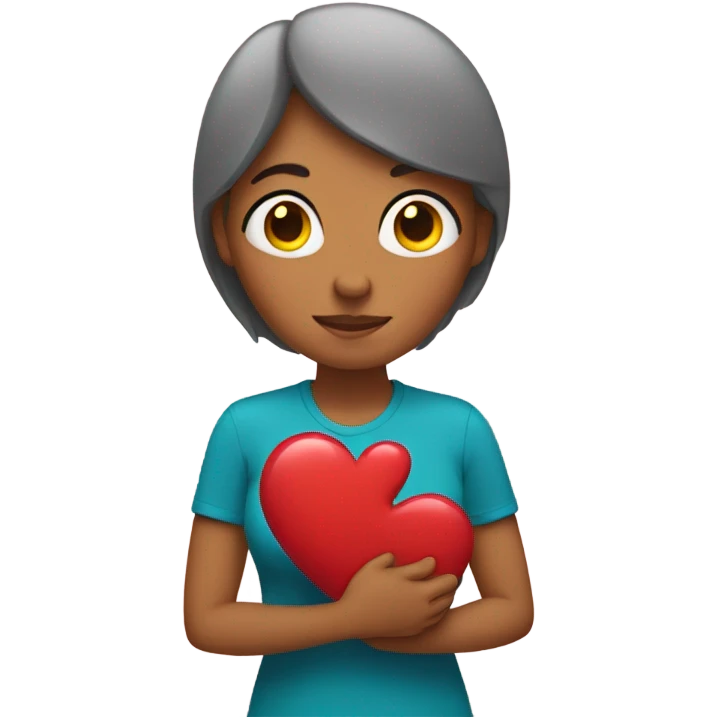 Mother holds her heart in her arm emoji
