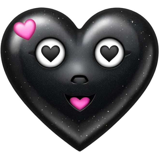 Black Hearts and crowns with glitter and the words boss bitch emoji
