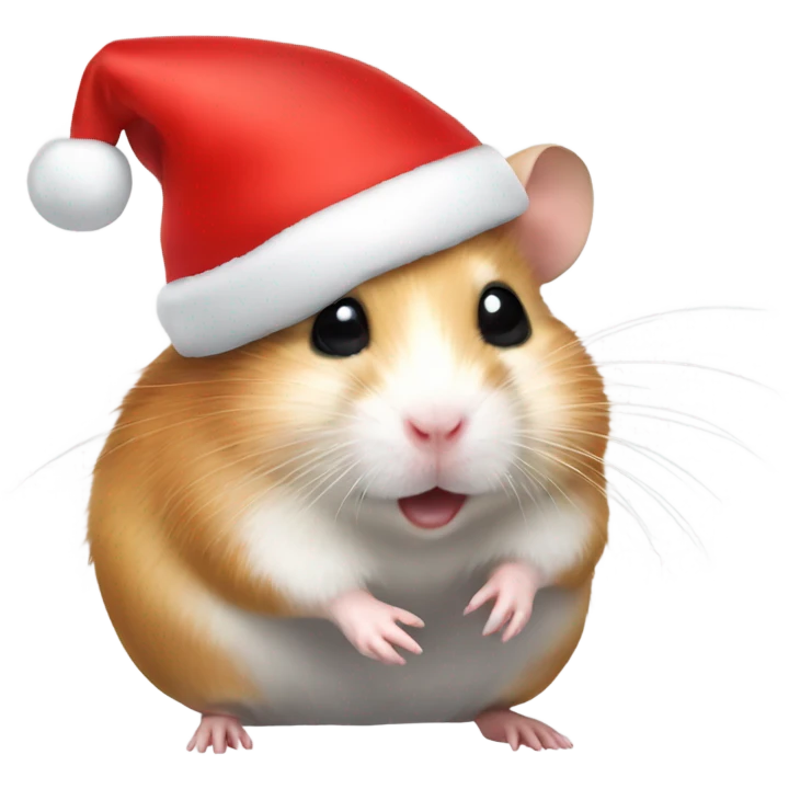 Hamster with a Christmas hat emoji