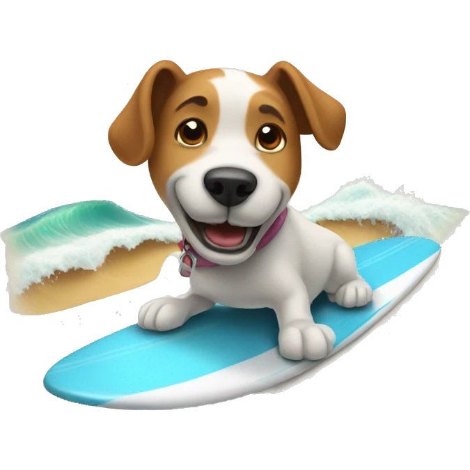 Dog while surfing emoji