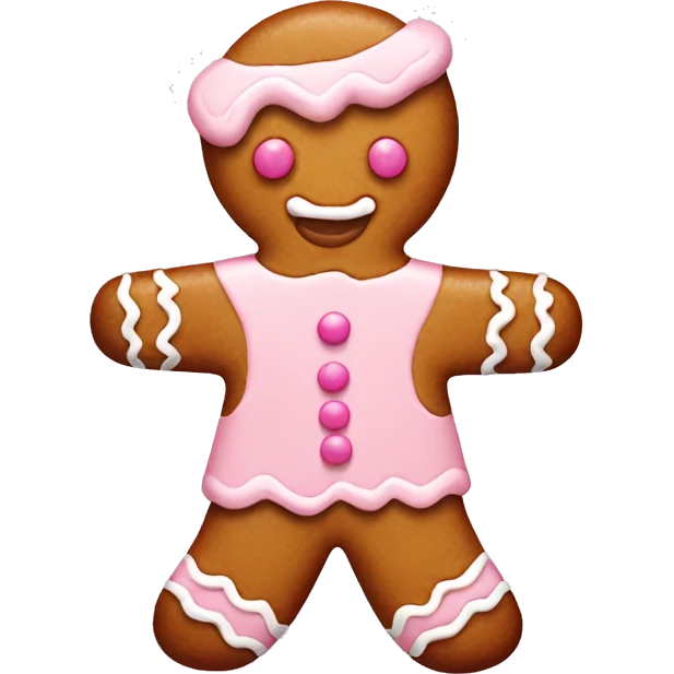 Light pink  gingerbread man emoji