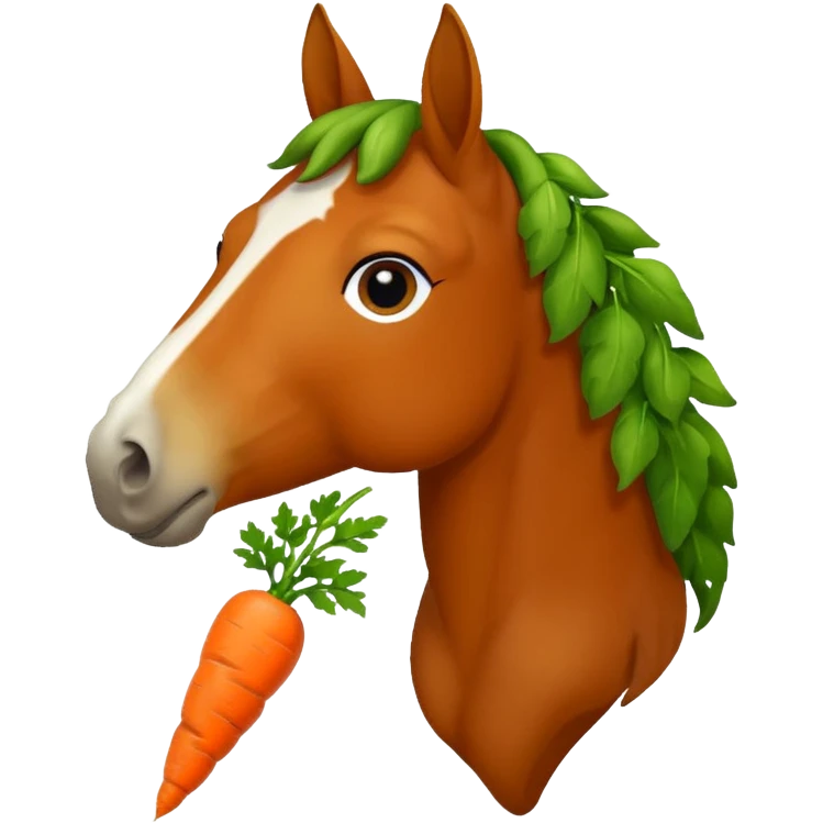 Horse eating carrot emoji