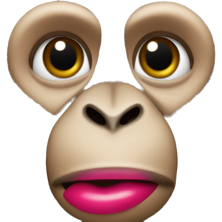 Monkey wearing lipstick  emoji