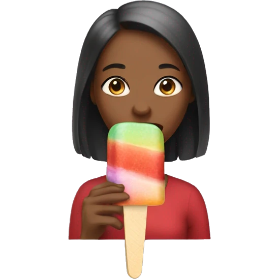 Woman swalloing a popsicle emoji
