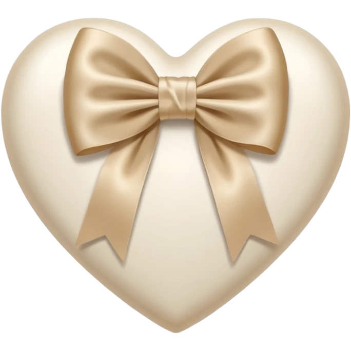 white heart with beige bow emoji