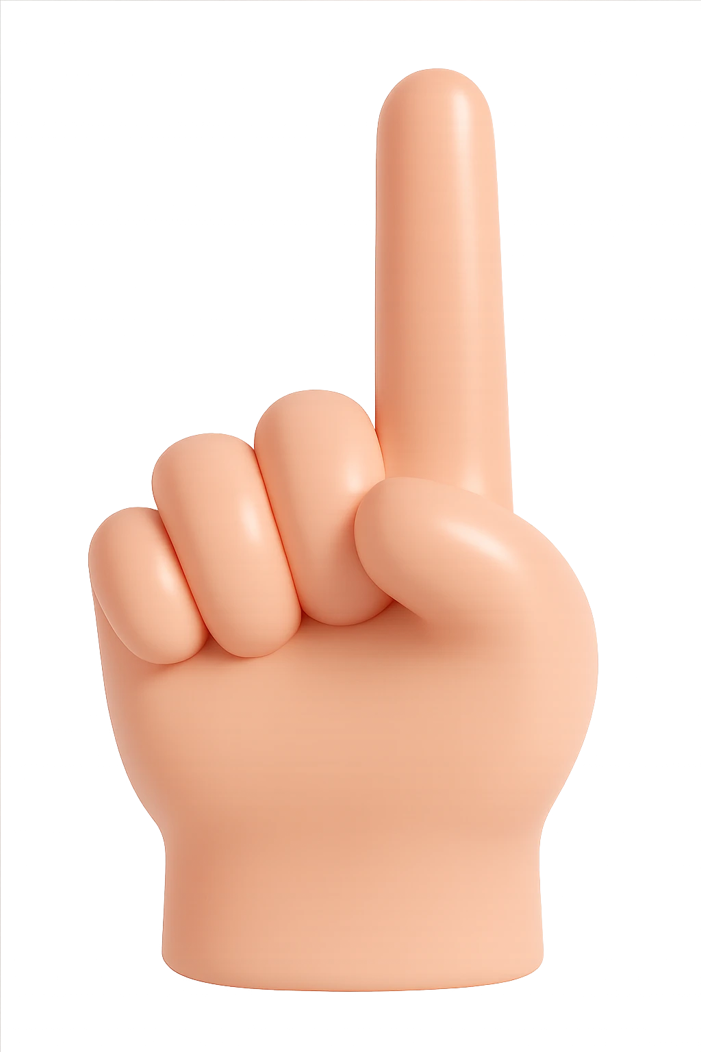 Rotate the hand 180 degrees on the vertical plane to show the back of the hand. Maintain the hard, shiny plastic figurine style with realistic skin color and high quality. No background. emoji