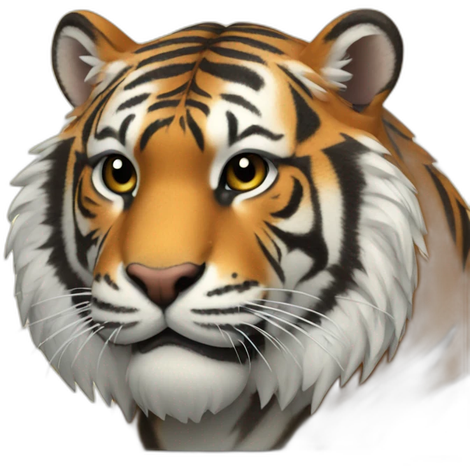 A tiger on a laptop emoji