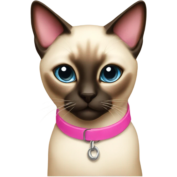 Siamese cat with pink collar emoji