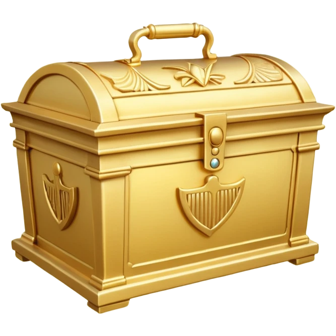 Ark of the Covenant, ornate gold box with handles, rays of light emoji