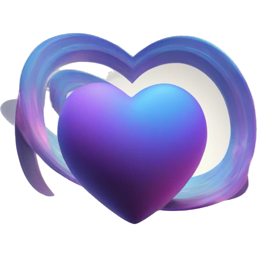 3d heart shape Saturn emoji