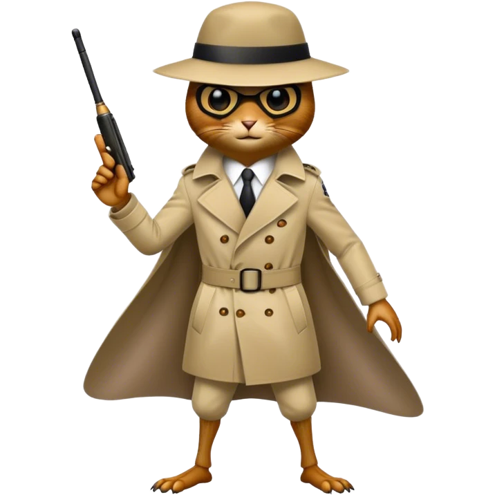 A cricket dressed as a spy  emoji