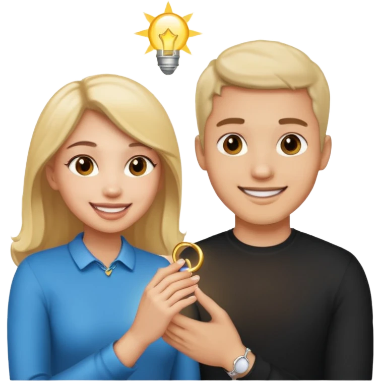 man proposes to girl emoji