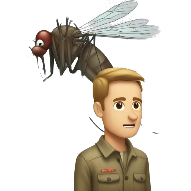 A mosquito sits on a man  emoji