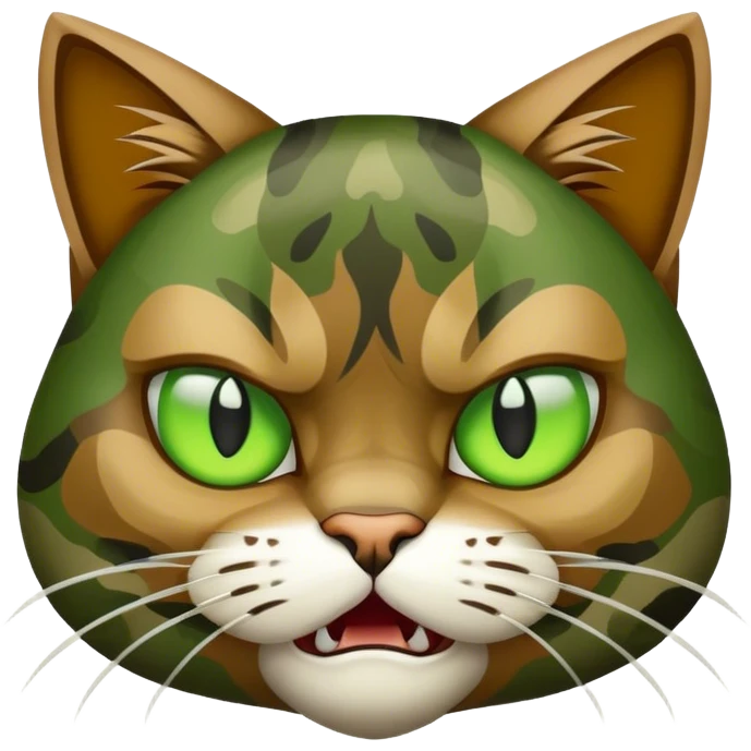 camo angry cat  emoji