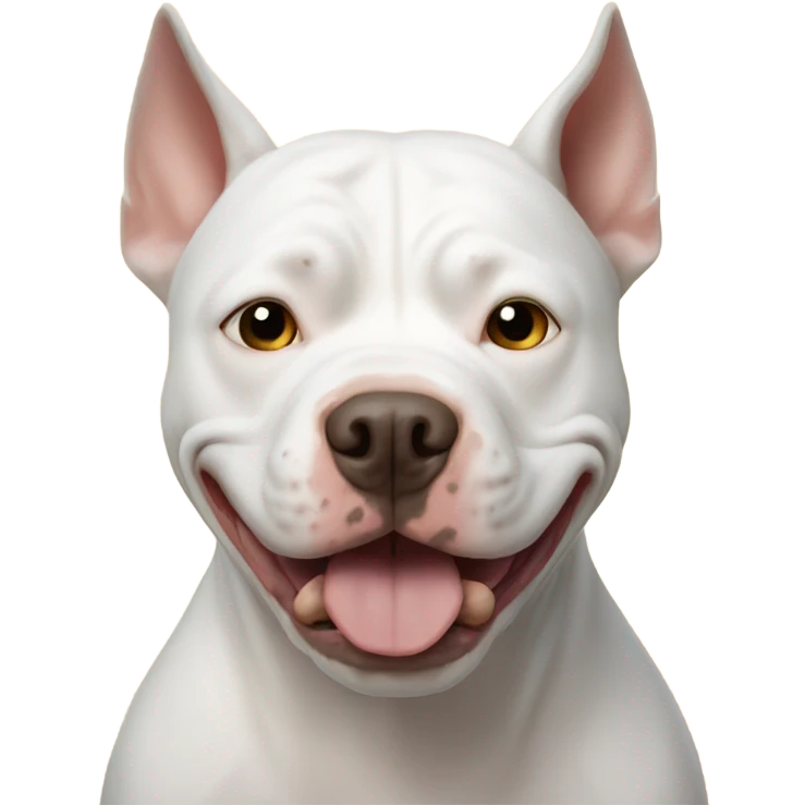 White pitbull face with a lion's mane emoji