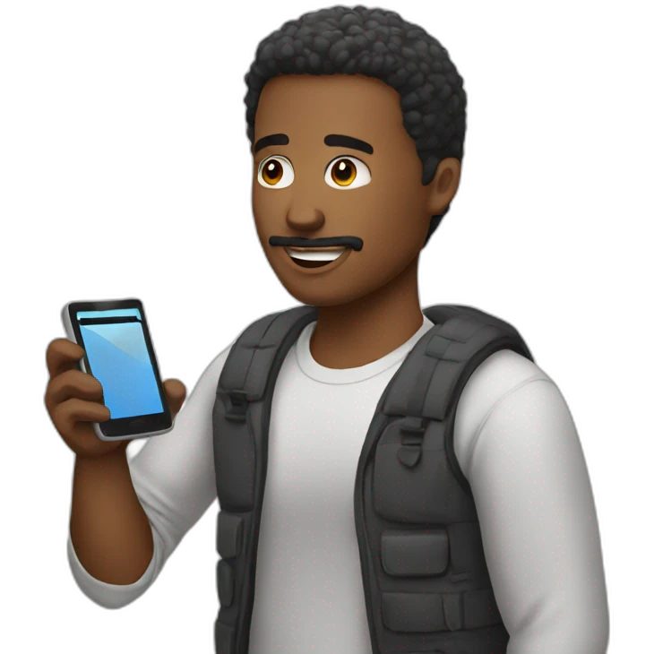guy playing phone emoji