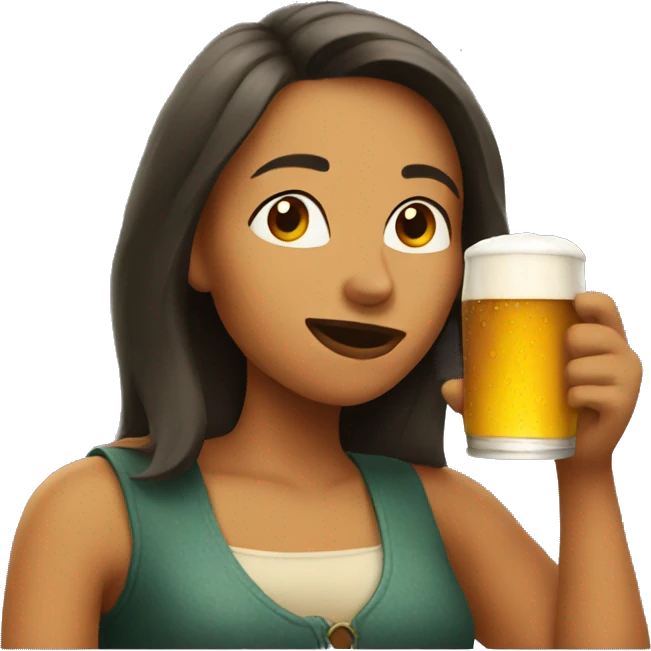 woman drinking a beer emoji