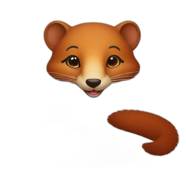 red cheerful smiling mongoose in bed emoji