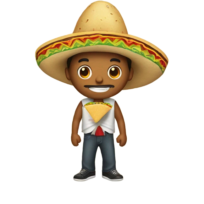 Mexican guy with a taco emoji