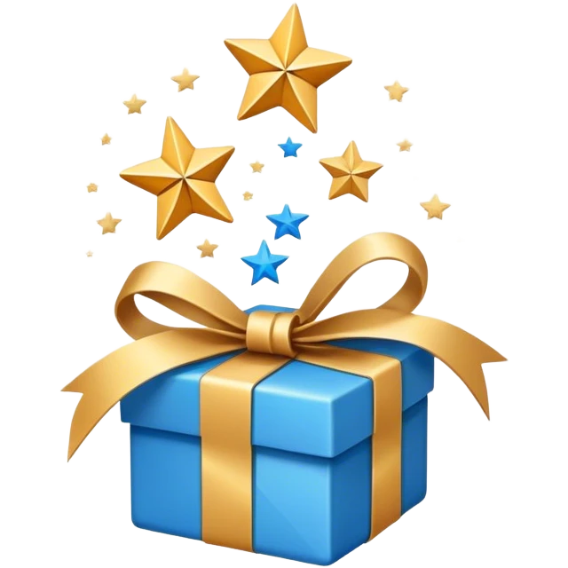 loyalty system with symbols like a gift, a card, and a star, indicating rewards and benefits. Use a modern, minimalist style with warm colors like gold and blue emoji