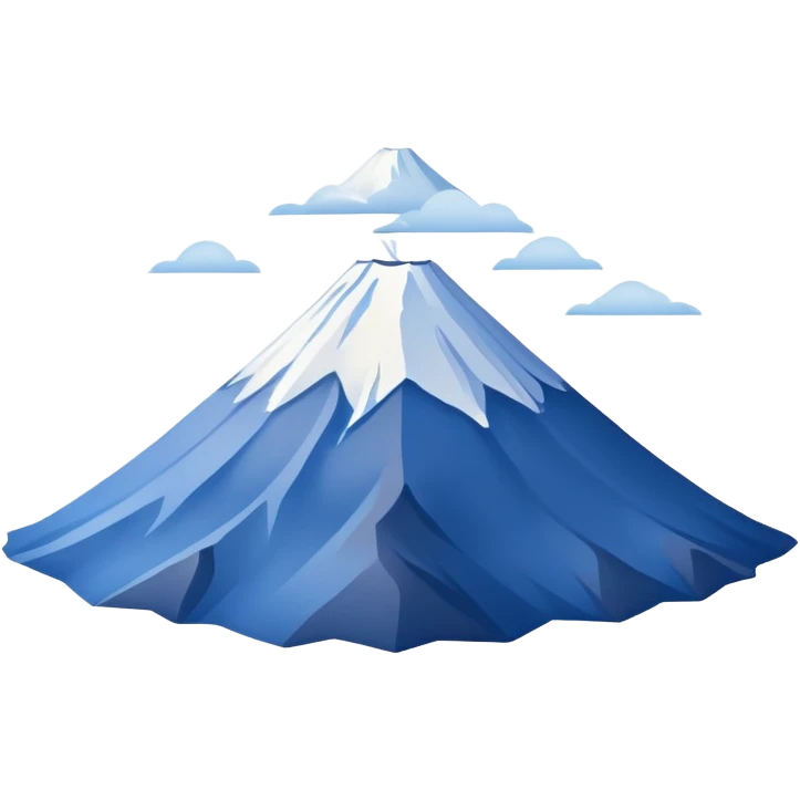 Mount Fuji with muted blue and white colors, not bright emoji