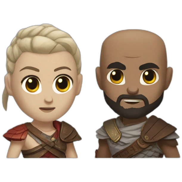 Kratos and atreus god of war emoji