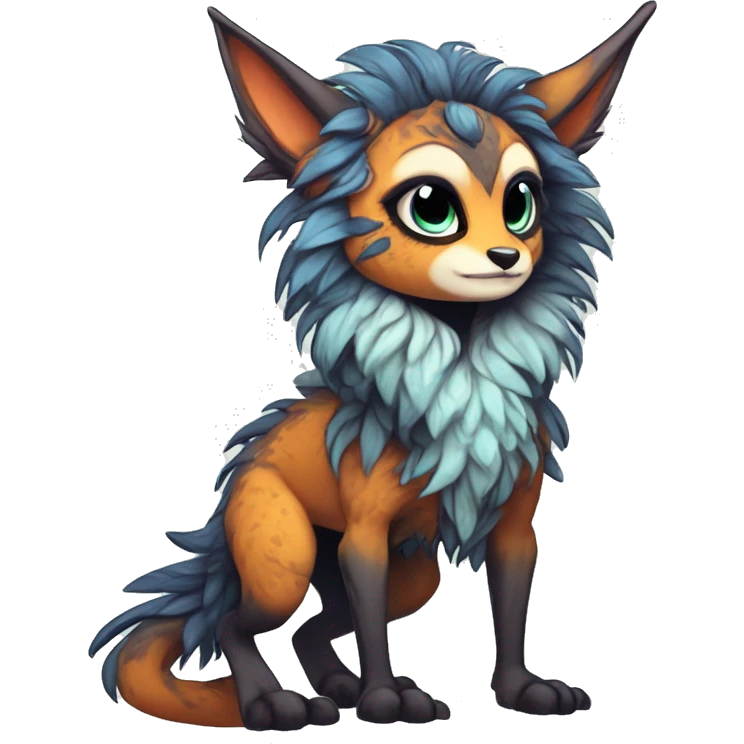 cute Kawaii edgy fantasy animal fursona Fionbri creature by griffsnuff & LiLaiRa & Falvie with exotic colors full body emoji