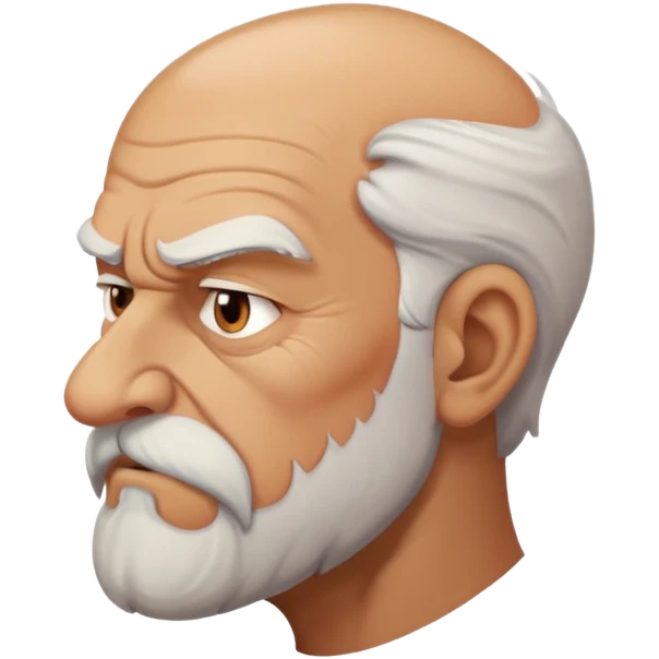 old angry man with facial hair in profile view emoji