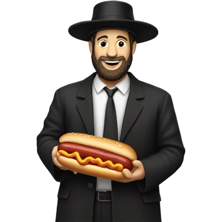 Hasidic Jew with hotdog emoji
