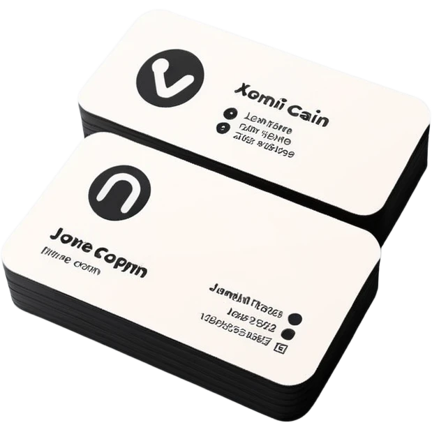 business card with a logo symbol emoji