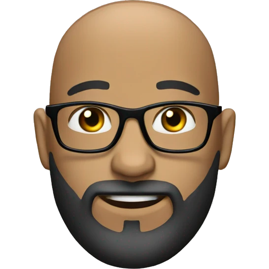 Bald man with black beard and glasses  emoji