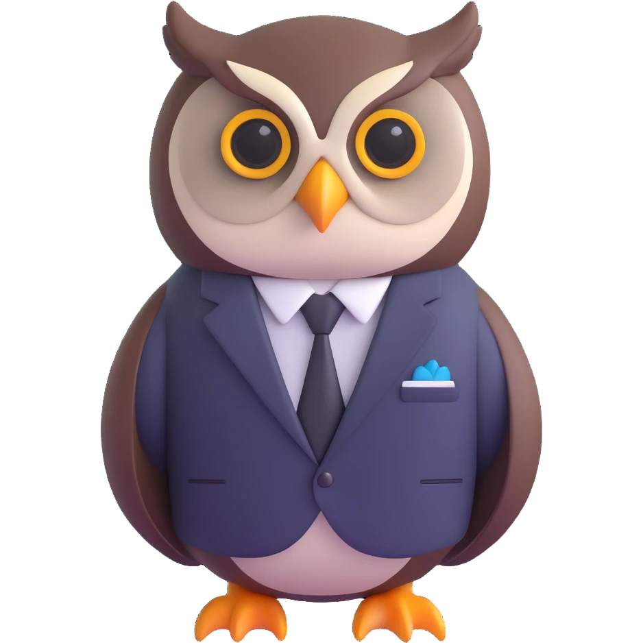 owl wearing a business suit emoji