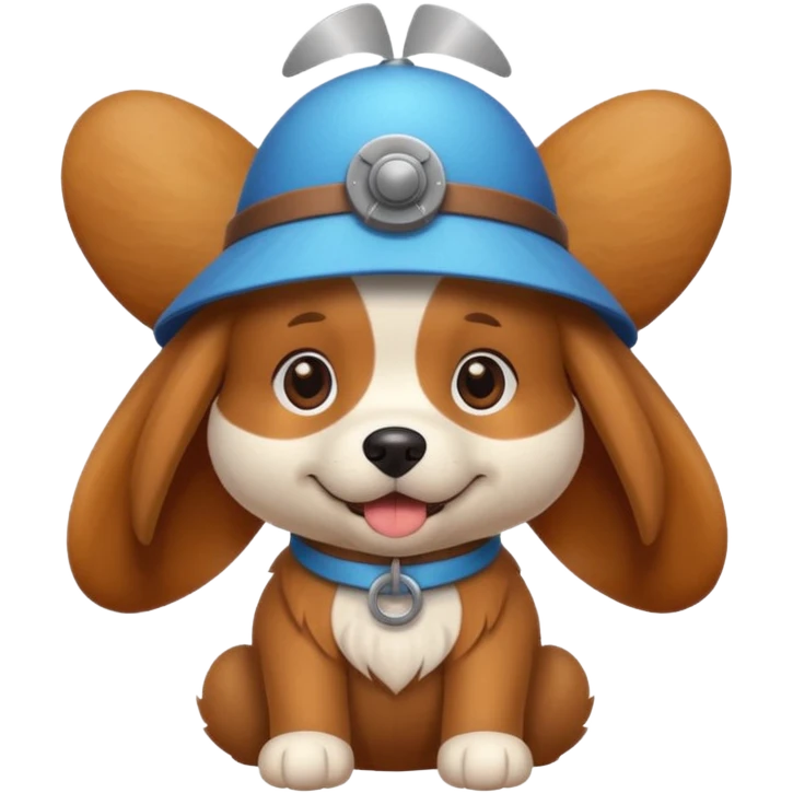cute dog with a spinning propeller hat emoji