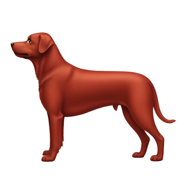 Crimson red dog standing side view emoji