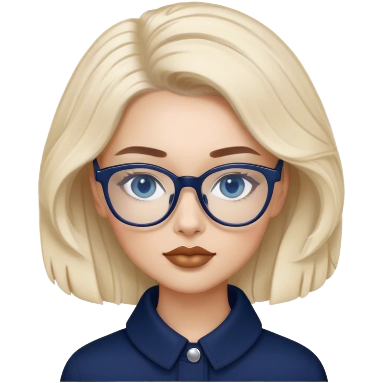 Hyper Realistic beautiful dior model with dark blue eyes glasses and stylish hair  emoji