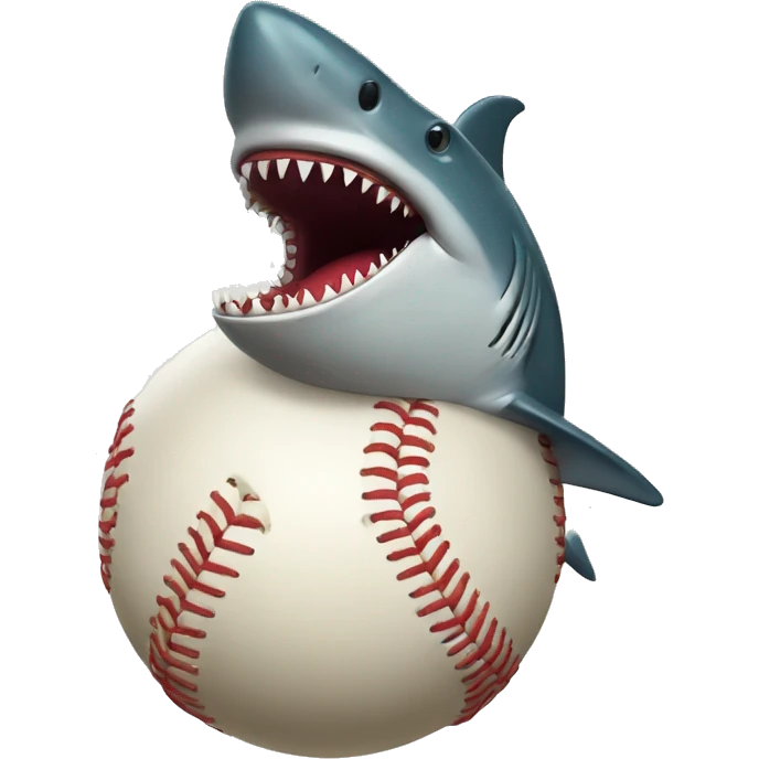 Baseballing shark emoji
