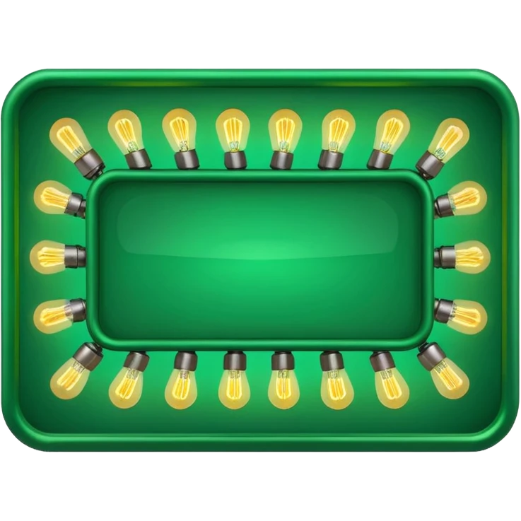 EMPTY GREEN SIGN SURROUNDED BY LIGHTBULBS emoji