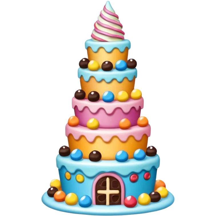 A whimsical tower of mixed treats emoji