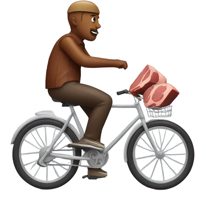 meat riding a bike emoji