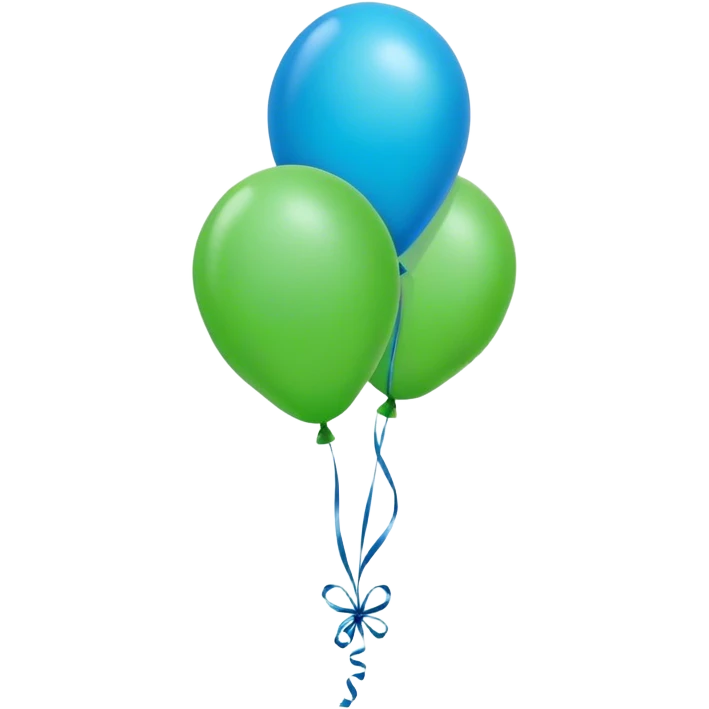 green blue Baloons 4K emoji