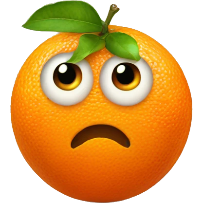 Orange fruit with eyes emoji