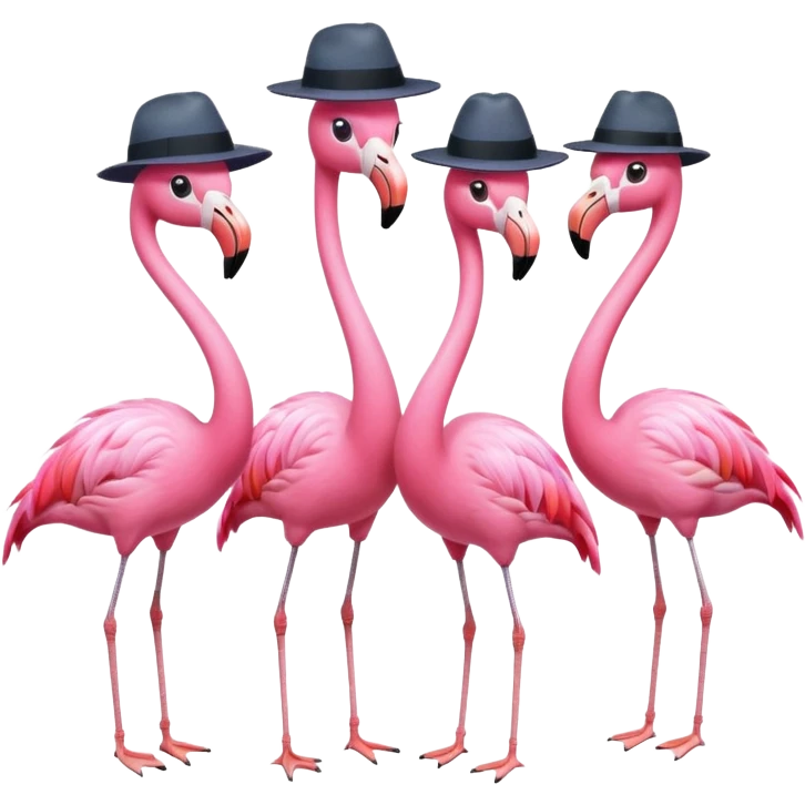 Fedora Flamingos emoji