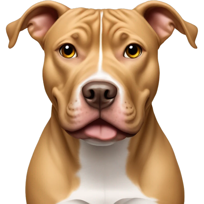 tan pitbull dog with floppy ears   emoji