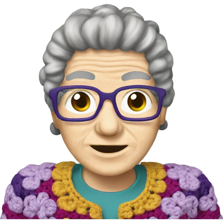 crocheted granny square pattern  emoji