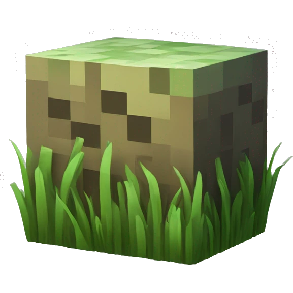 block of grass from Minecraft emoji