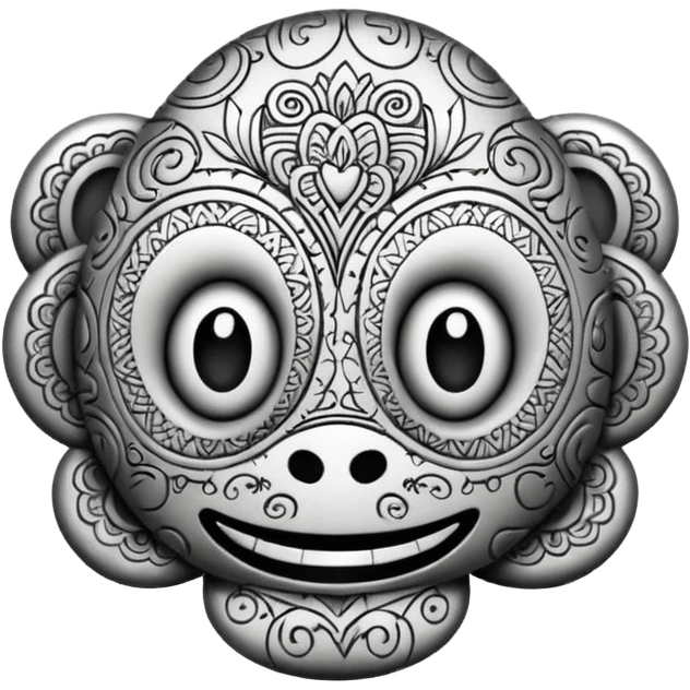 Black and white doodle  emoji