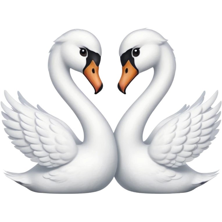 Two swans making heart emoji