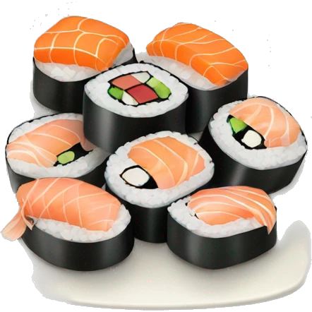 A plate full of sushi emoji